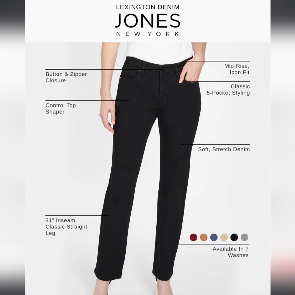 Jones Of New York Sculpt & Shape Lexington Straight In Sky Wash NWT 14P - Picture 4 of 4